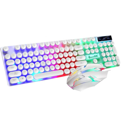 Gaming Keyboard and Mouse Set, Gaming LED Wired Keyboard and Mouse Combo, USB Mouse Rainbow Backlit Mechanical Feeling